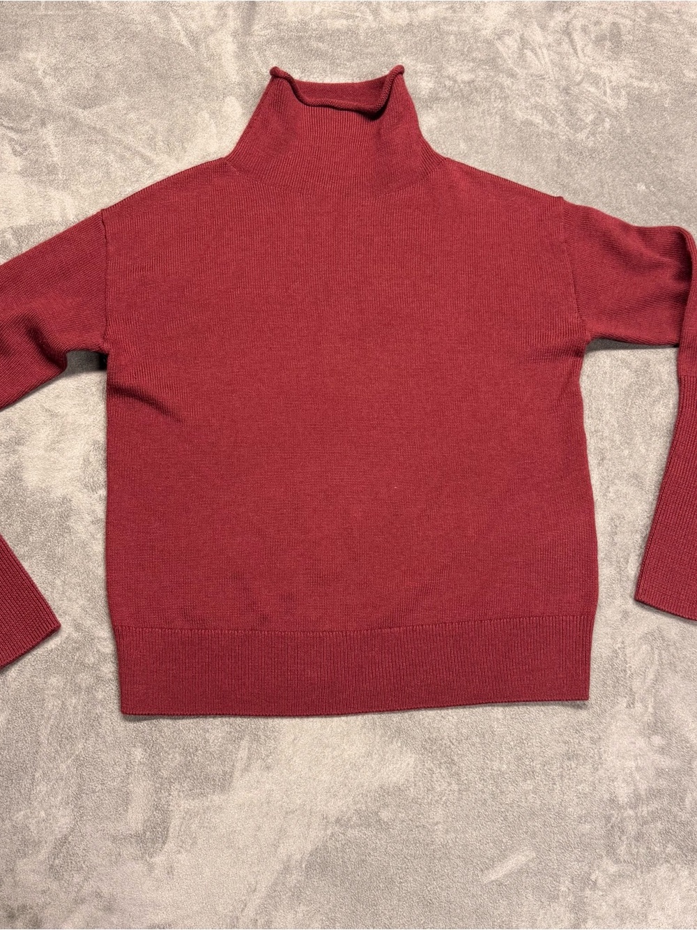 100% Merino Wool Wilfred Wine Red Turtleneck Sweater